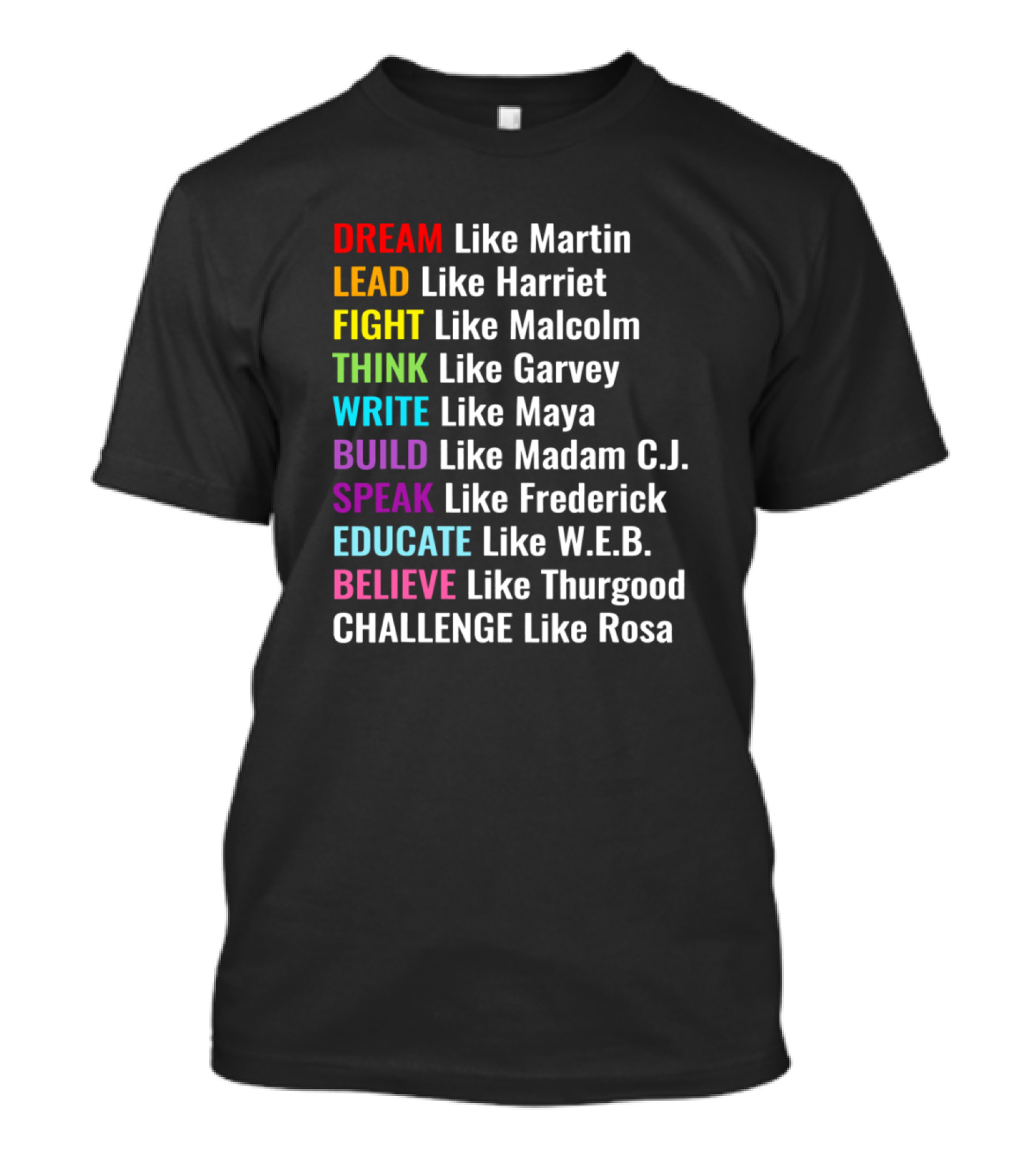 Dream Lead Fight Think Write Build Speak Educate Believe Challenge Icons T-Shirt