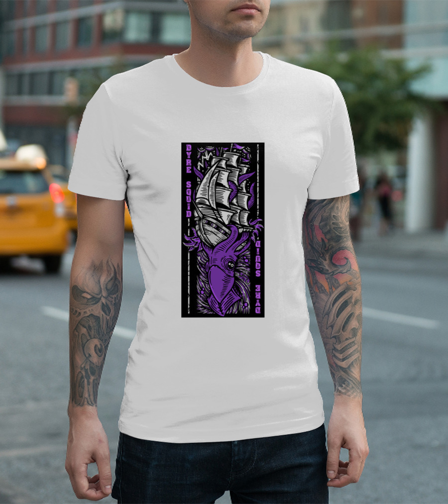 Dyre Squid Purple Nautical Ship Adventure T-Shirt