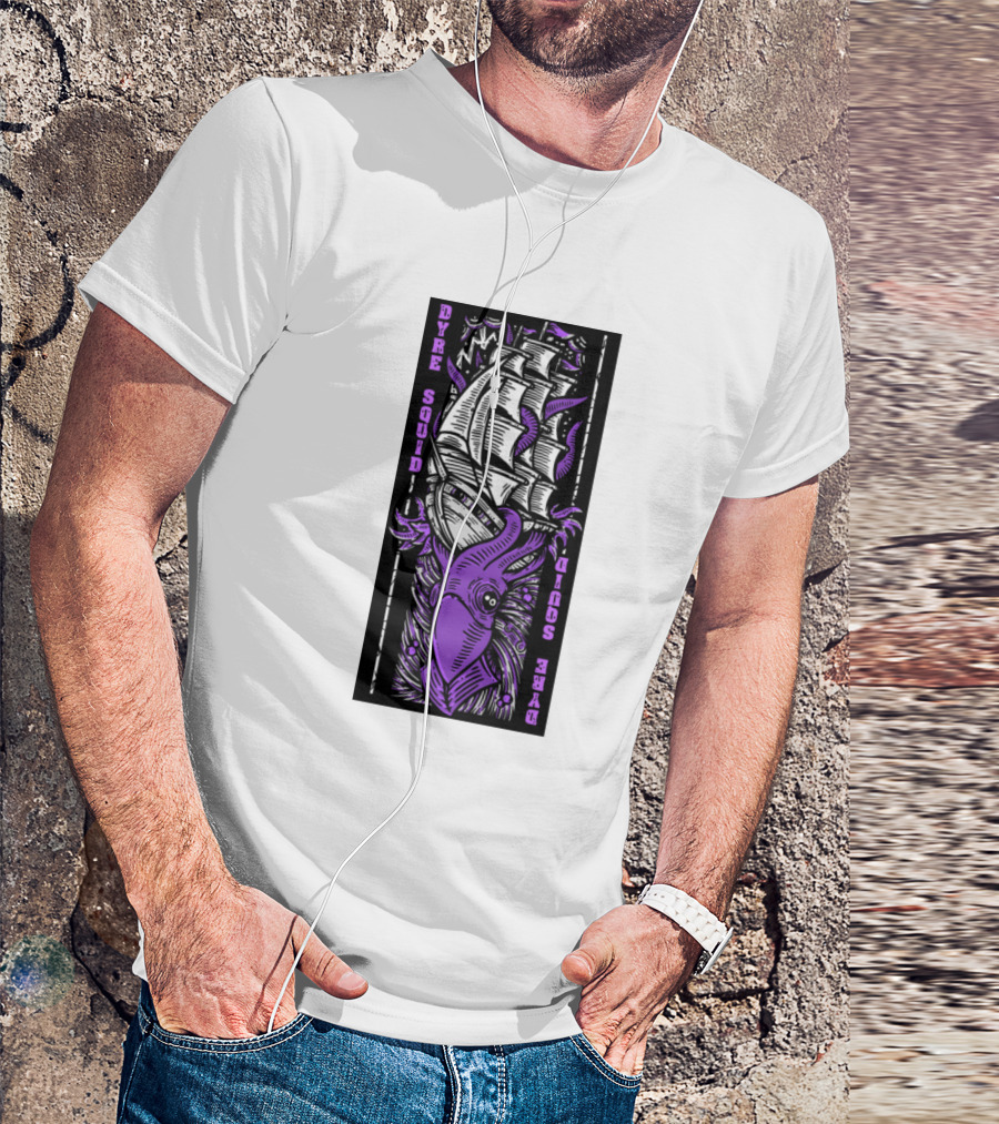 Dyre Squid Purple Nautical Ship Adventure T-Shirt