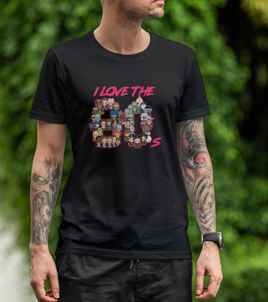 I Love The 80S Character Collage Nostalgia T-Shirt