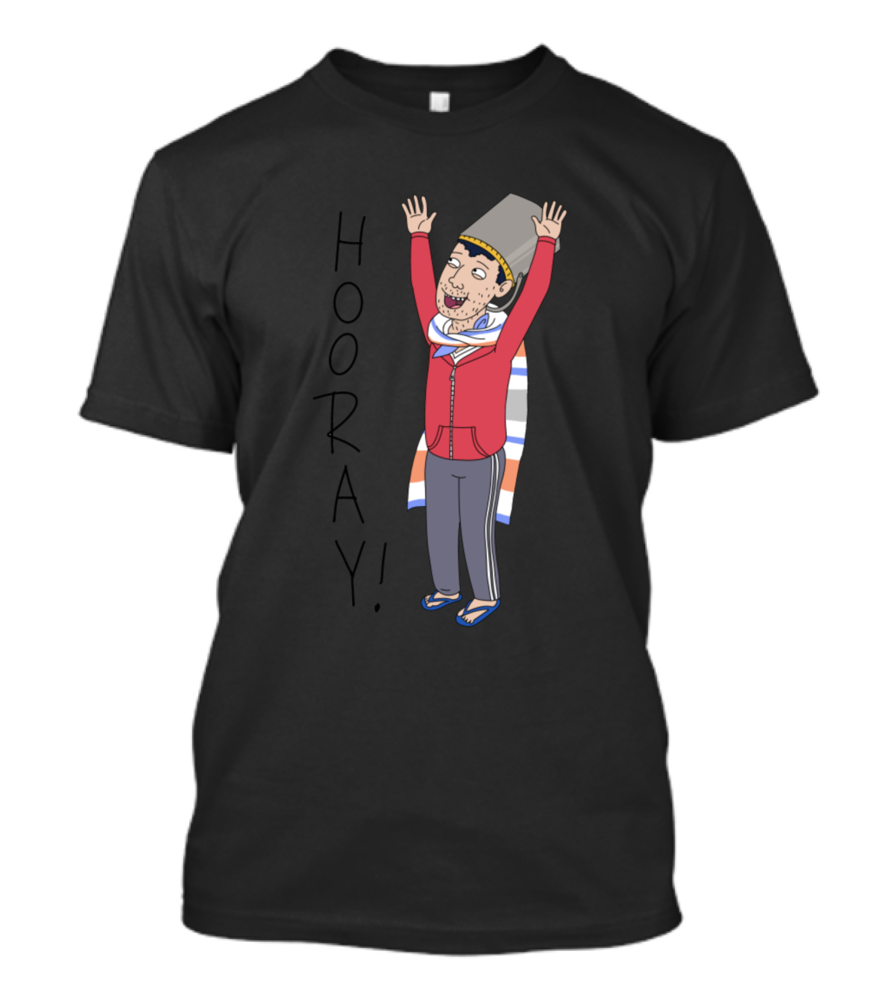 Hooray Bucket Hat Flip Flops Stripes T-Shirt
