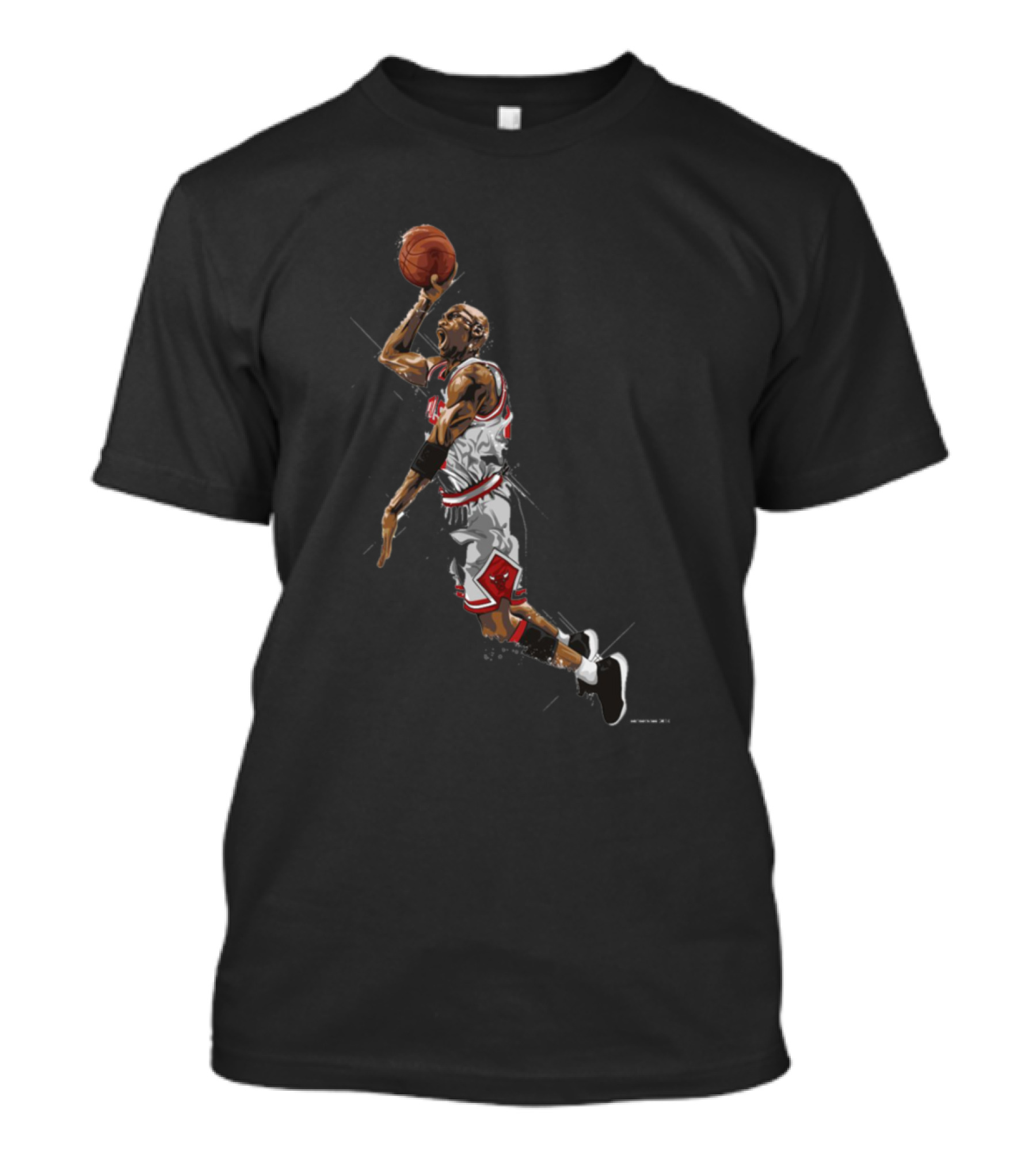 Michael Jordan Iconic Dunk Art Chicago Basketball Legend T-Shirt
