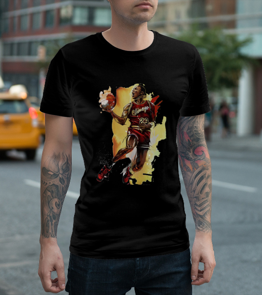 Michael Jordan Chicago 23 Basketball Legend Energetic Movement T-Shirt