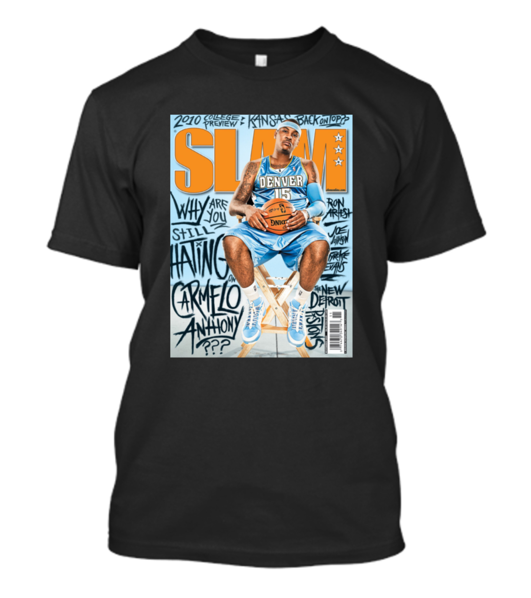 Slam Cover 2010 Carmelo Anthony Denver Nuggets Basketball T-Shirt