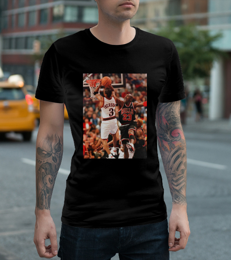 Michael Jordan 23 Bulls Vs Allen Iverson 3 Basketball Moment T-Shirt