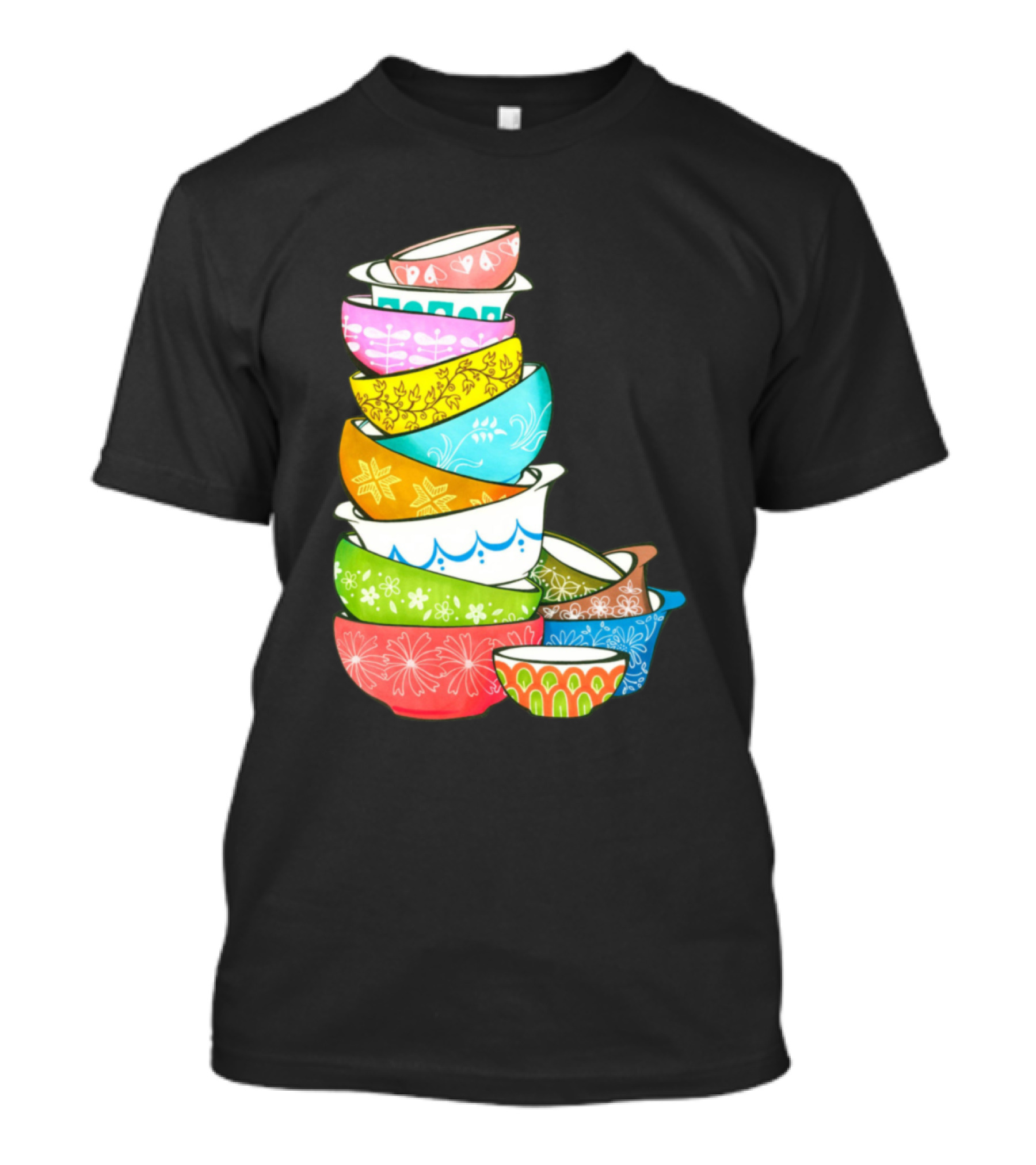 Pyrex Pretties Stacked Vintage Glass Kitchenware Collection T-Shirt