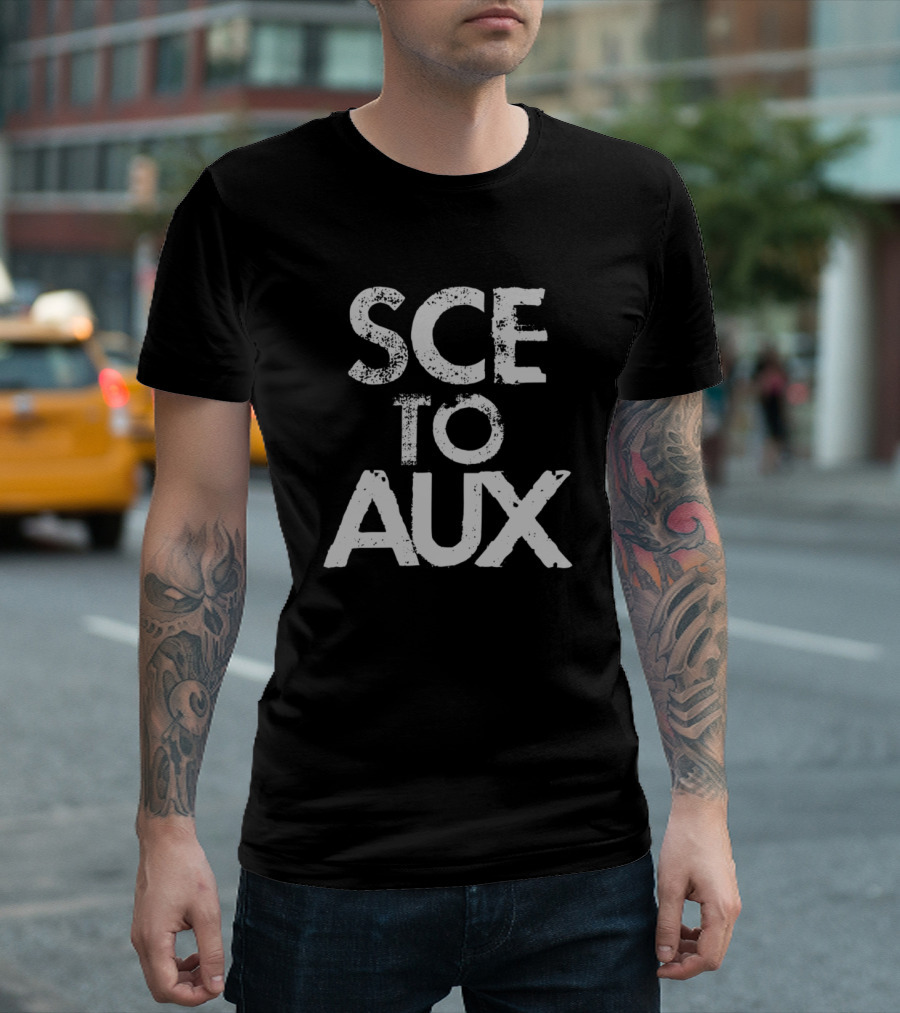 Sce To Aux Retro Styled Text T-Shirt