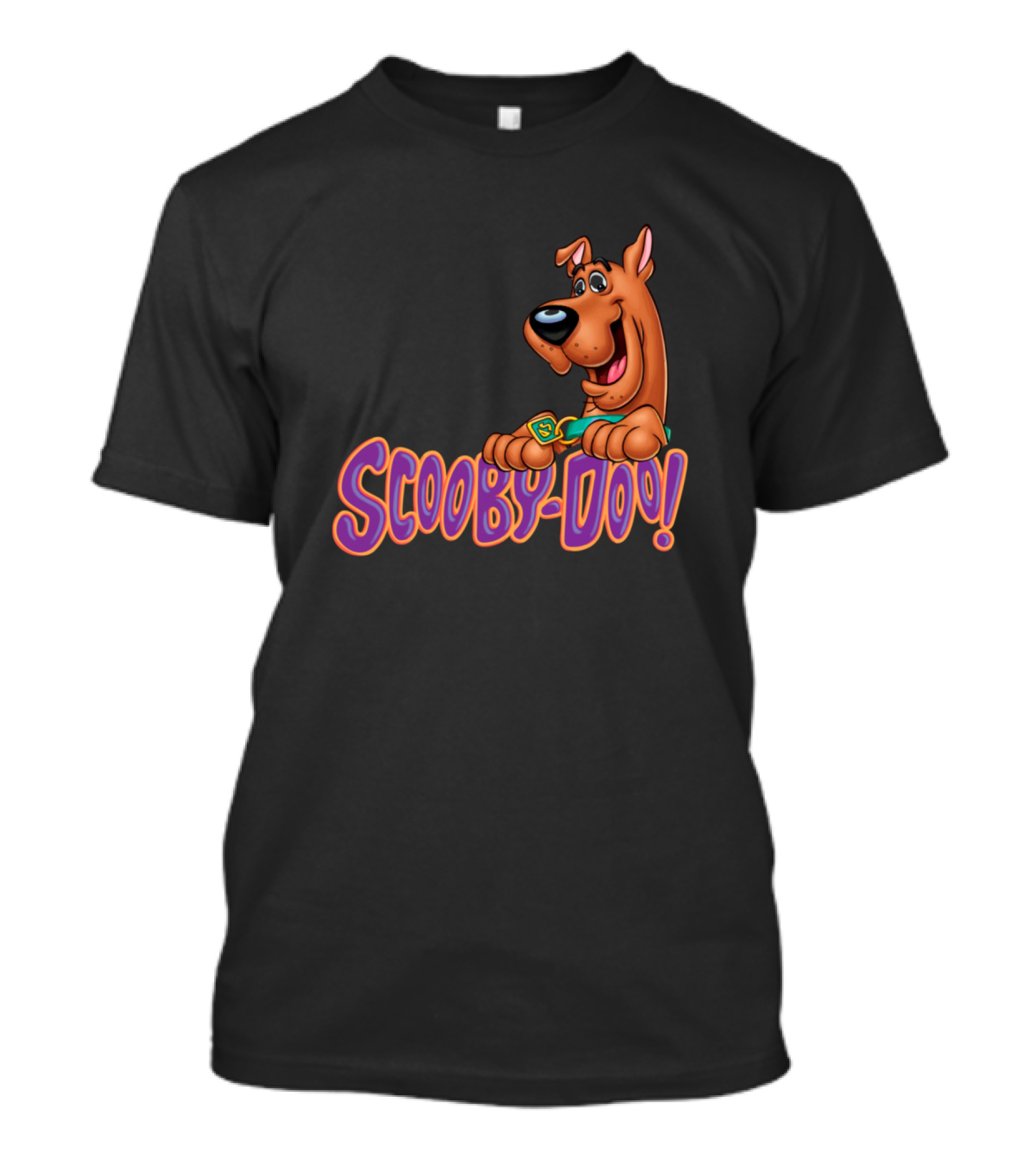 Scooby-Doo Lively Cartoon Character Icon With Collar Tag T-Shirt