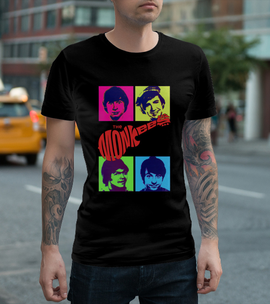 The Monkees Pop Art Quad Color Portraits T-Shirt