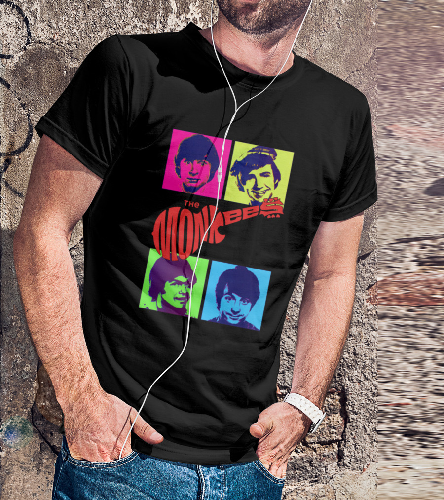 The Monkees Pop Art Quad Color Portraits T-Shirt