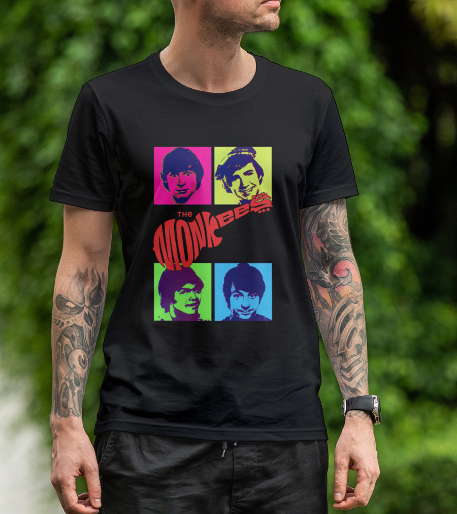 The Monkees Pop Art Quad Color Portraits T-Shirt