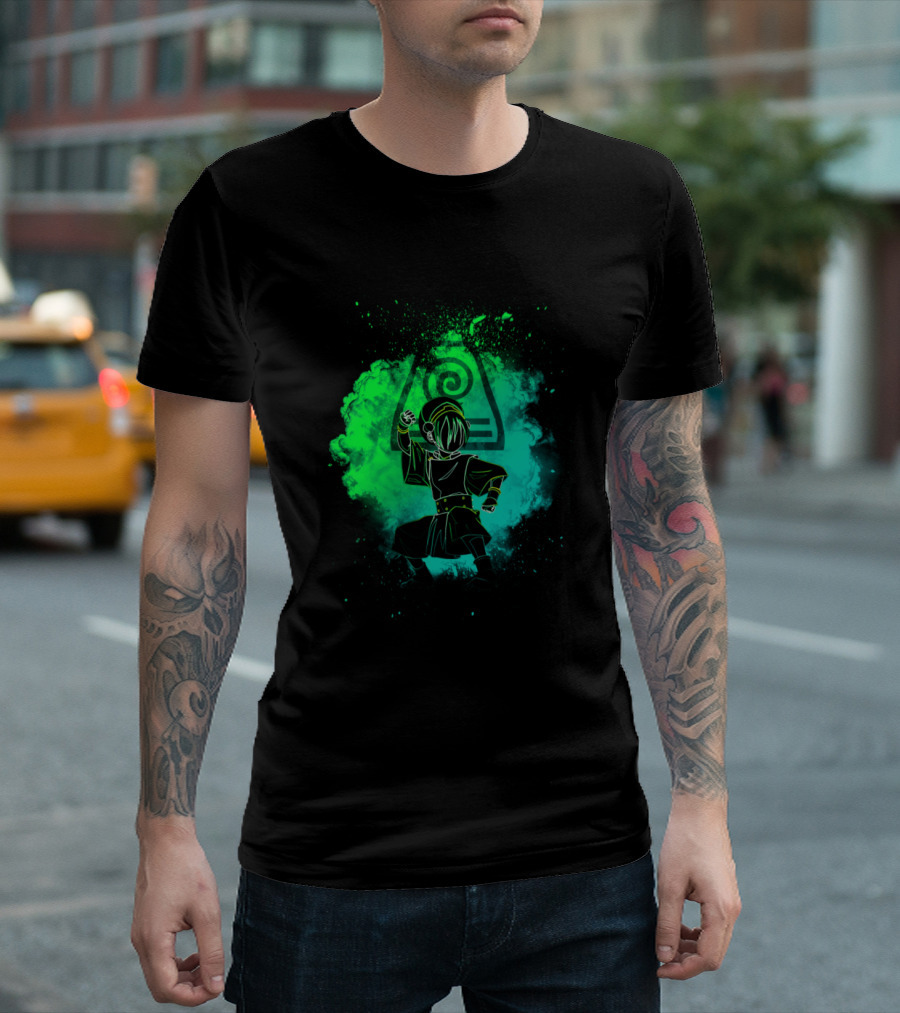 Toph Beifong Earthbender Green Aura Bending Art Avatar T-Shirt
