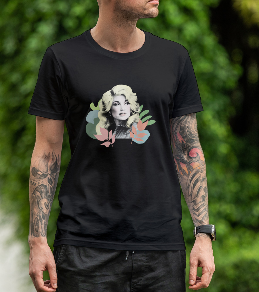 Vintage Style Dolly Parton Aesthetic Floral T-Shirt