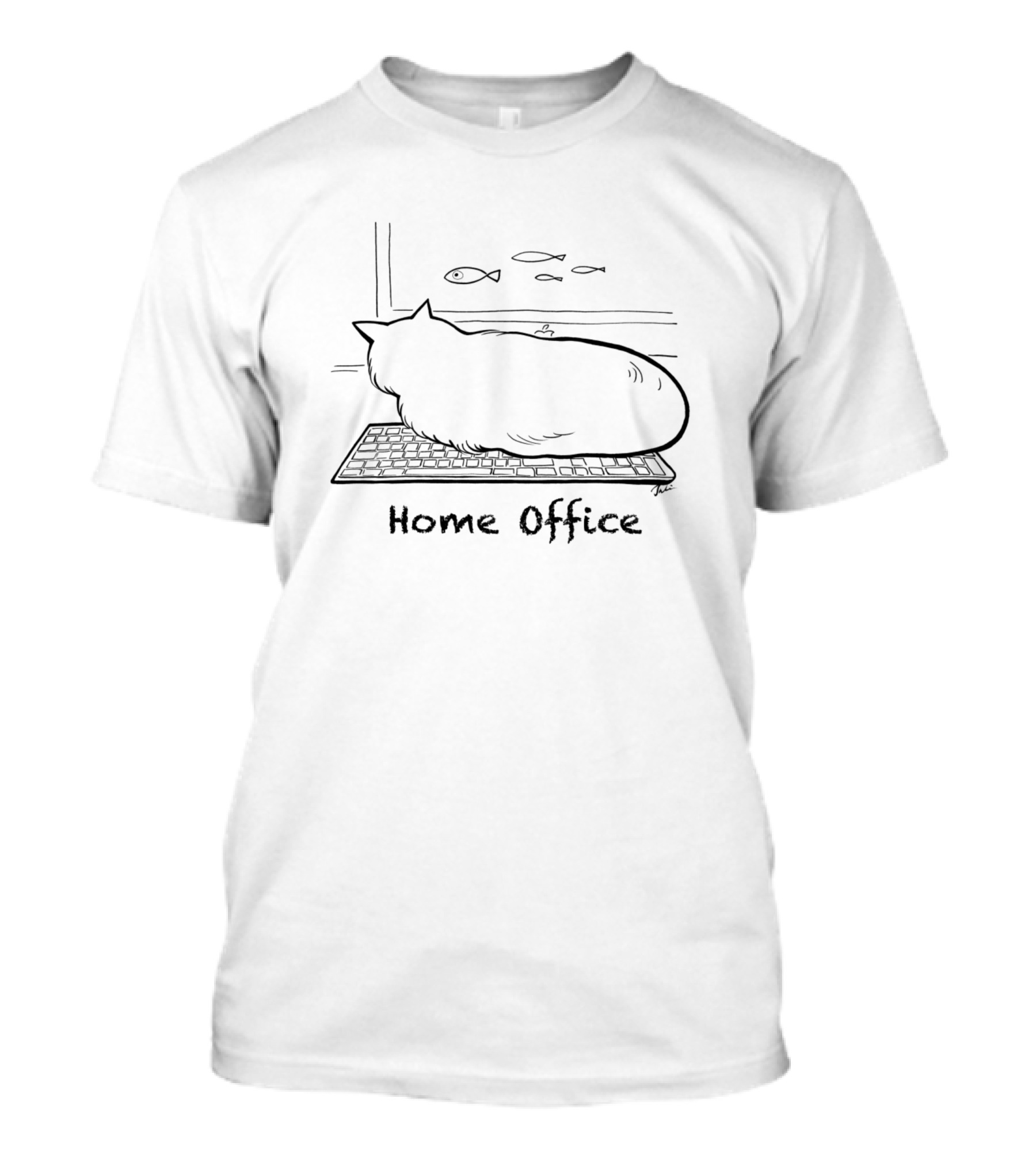 Home Office Cat Keyboard Juliewushop T-Shirt