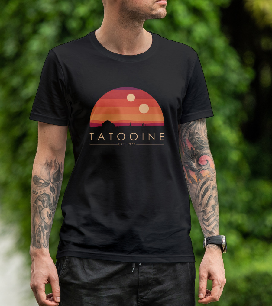 Star Wars Tatooine Est. 1977 Twin Suns Desert Landscape T-Shirt