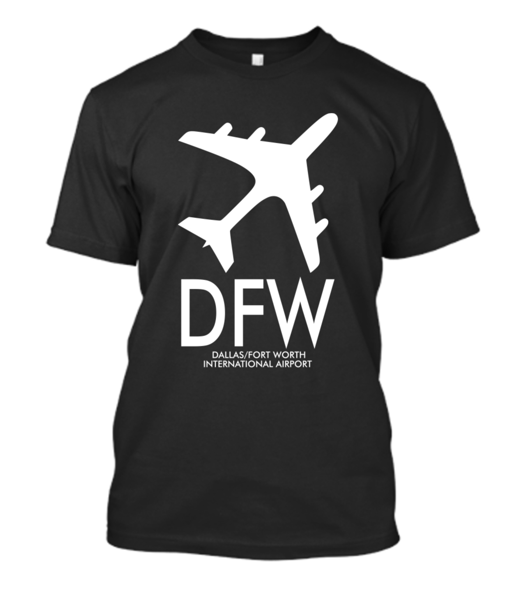 DFW Dallas Fort Worth International Airport Code With Airplane T-Shirt