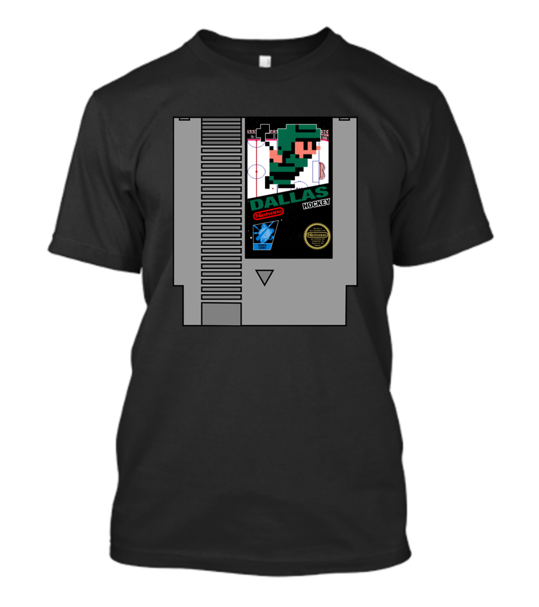 Dallas Retro Hockey Classic 8 Bit Cartridge Video Game Cgm7s T-Shirt