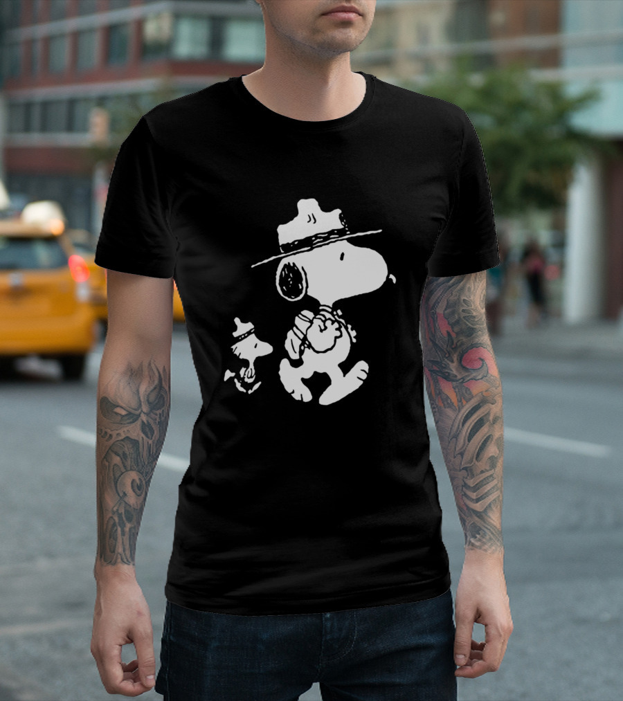 Camping Lover Snoopy Woodstock Hiking Adventure T-Shirt