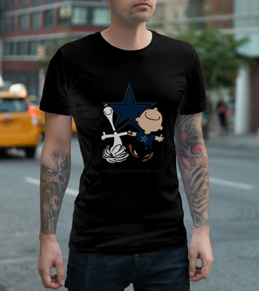 Charlie Brown Snoopy Dallas Cowboys Dancing Star T-Shirt