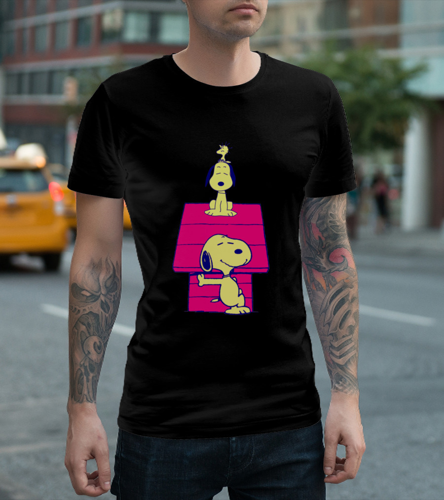 Snoopy And Woodstock Relaxing On Doghouse Duo Snoopy Snoopy T-Shirt