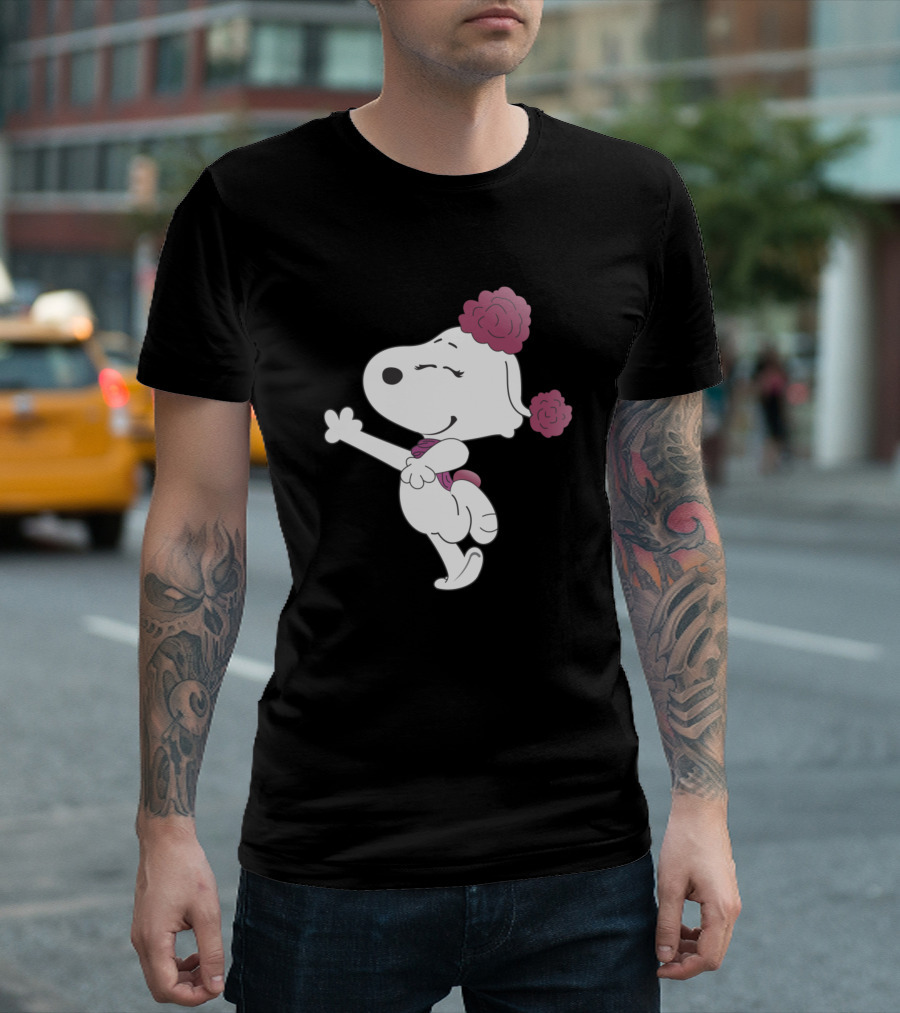 Fifi Dancing Snoopy Flower Adorned Ballet Pose T-Shirt