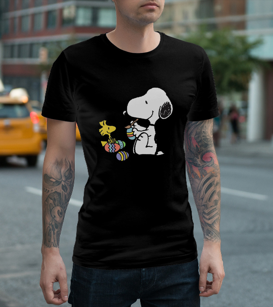 Peanuts Snoopy and Woodstock Easter Egg Decorating T-Shirt