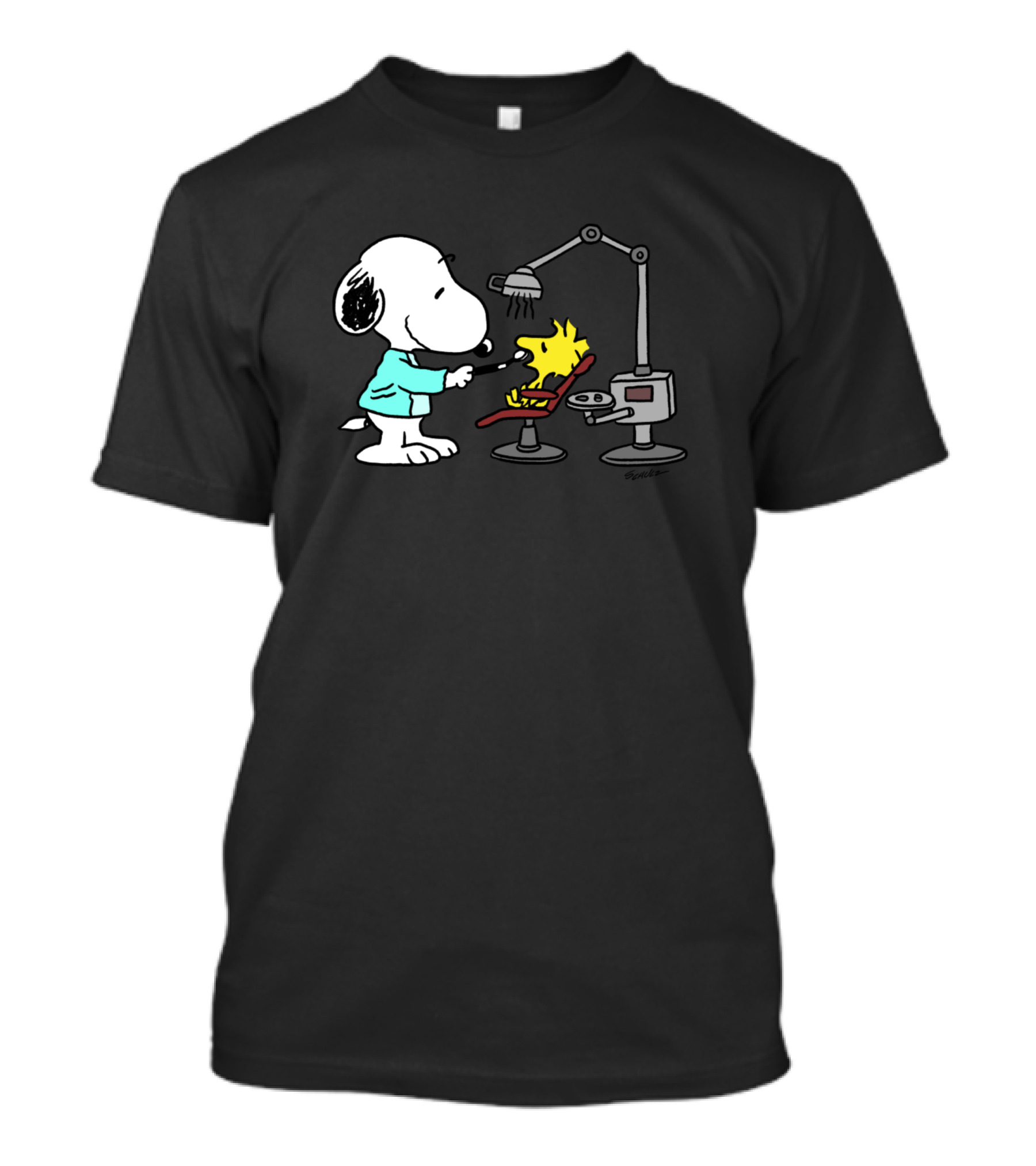 Snoopy Dental Check-Up On Woodstock T-Shirt
