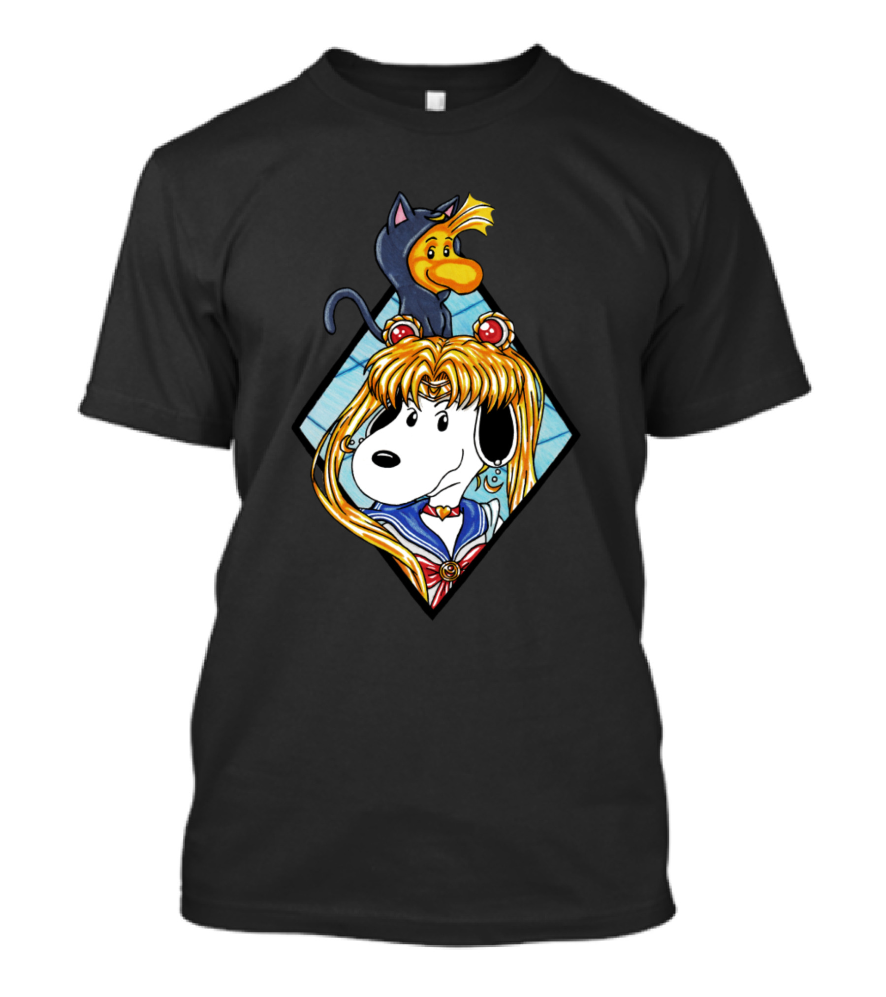 Sailor Moon Snoopy Woodstock Costume Crossover T-Shirt