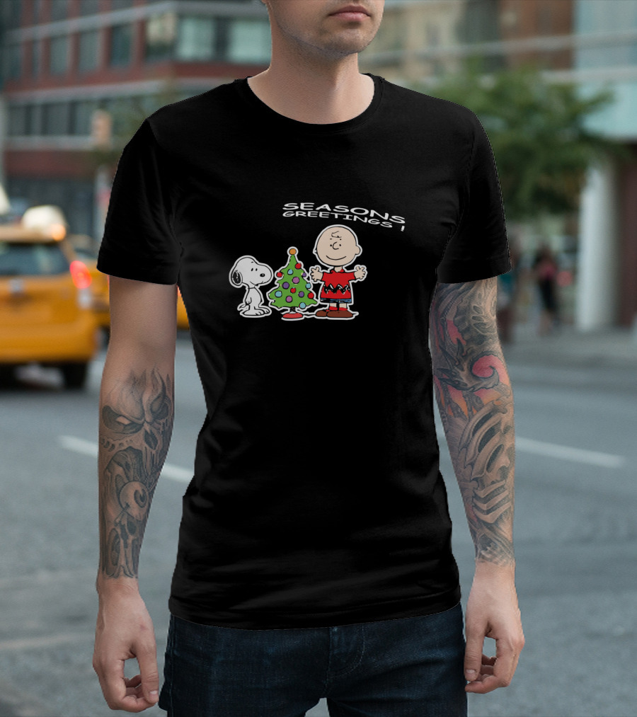 Snoopy and Charlie Brown Seasons Greetings T-Shirt