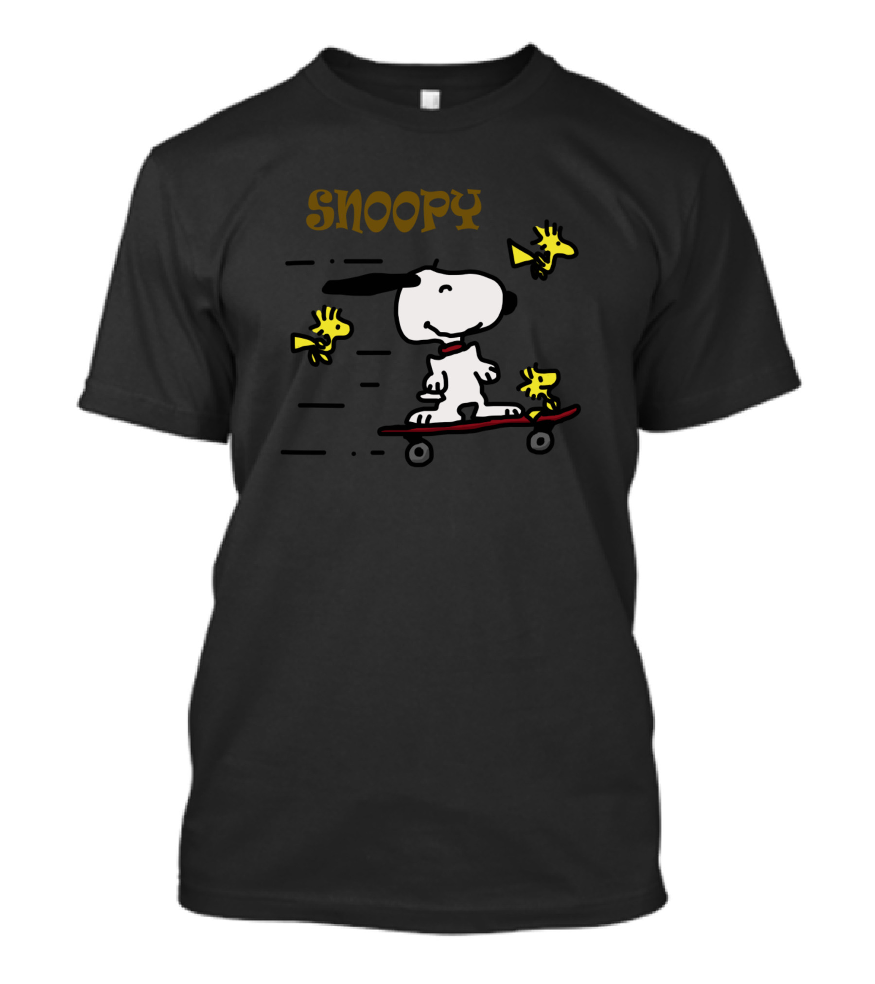 Snoopy Skateboarding With Woodstock Friends T-Shirt