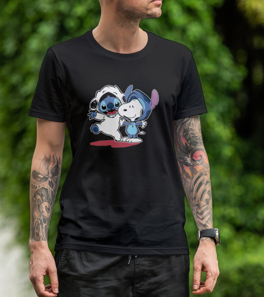 Snoopy And Stitch Dressed As Each Other T-Shirt