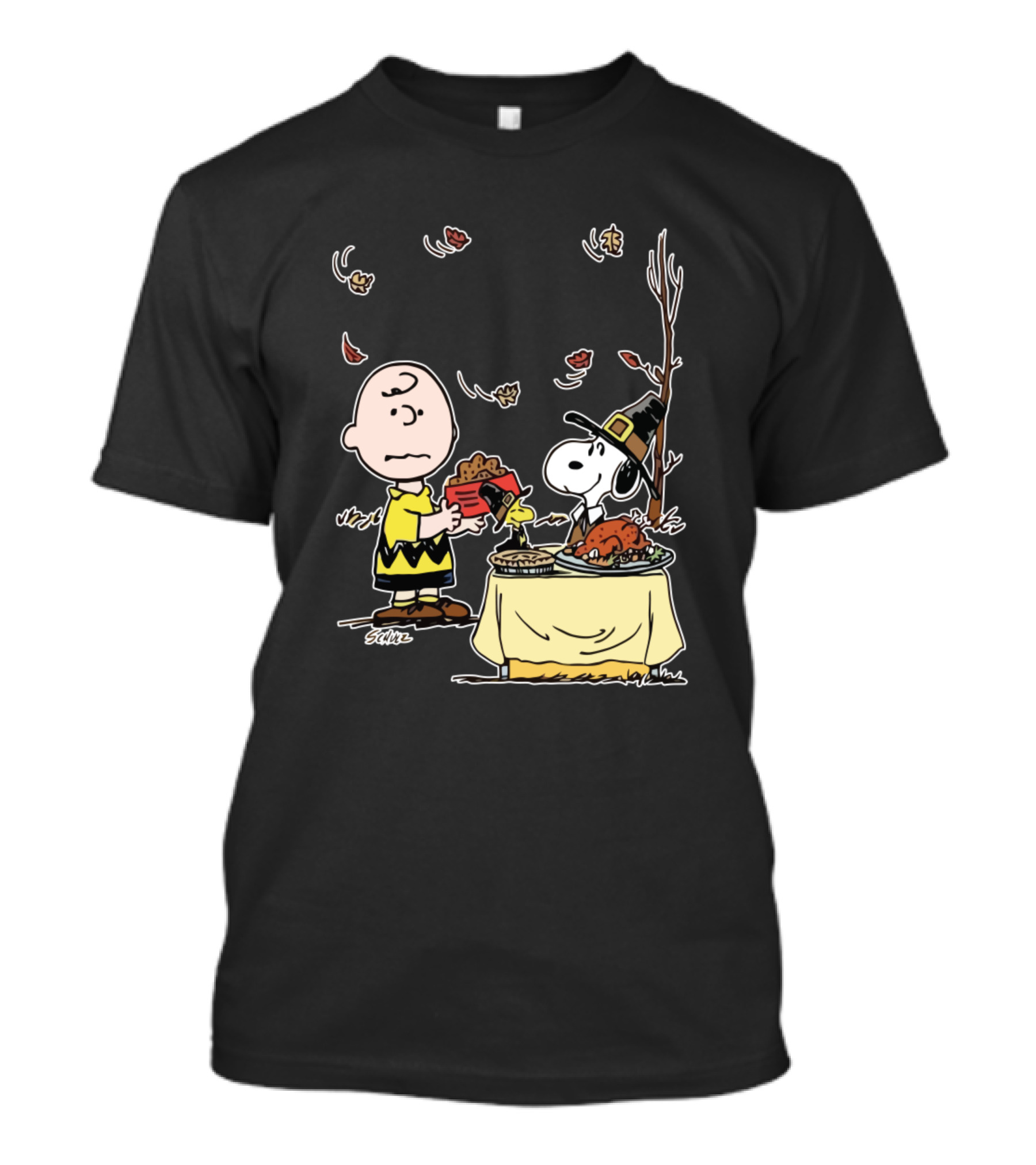 Charlie Brown Thanksgiving With Snoopy And Woodstock Feast T-Shirt
