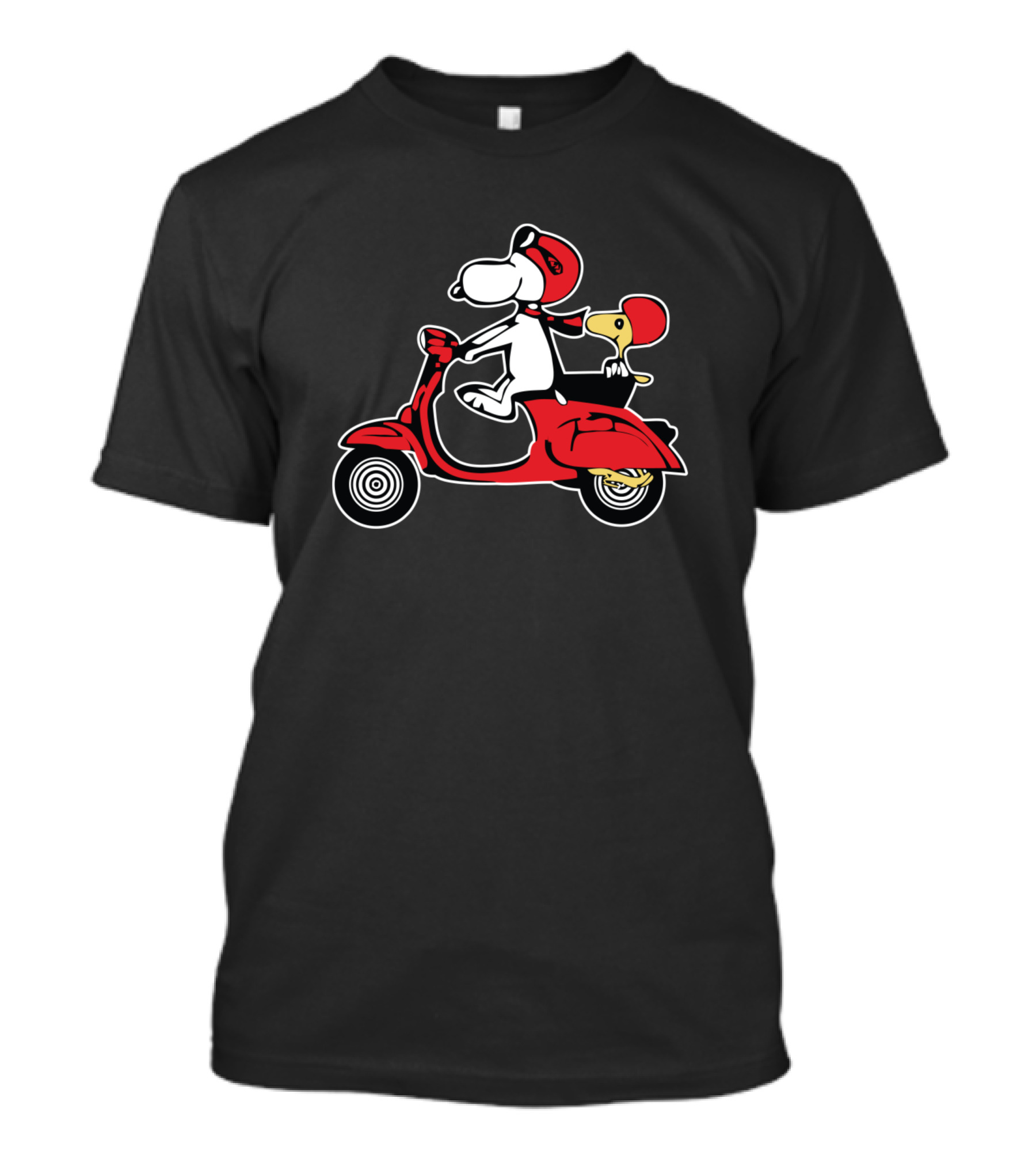 Snoopy Woodstock Riding Red Scooter T-Shirt