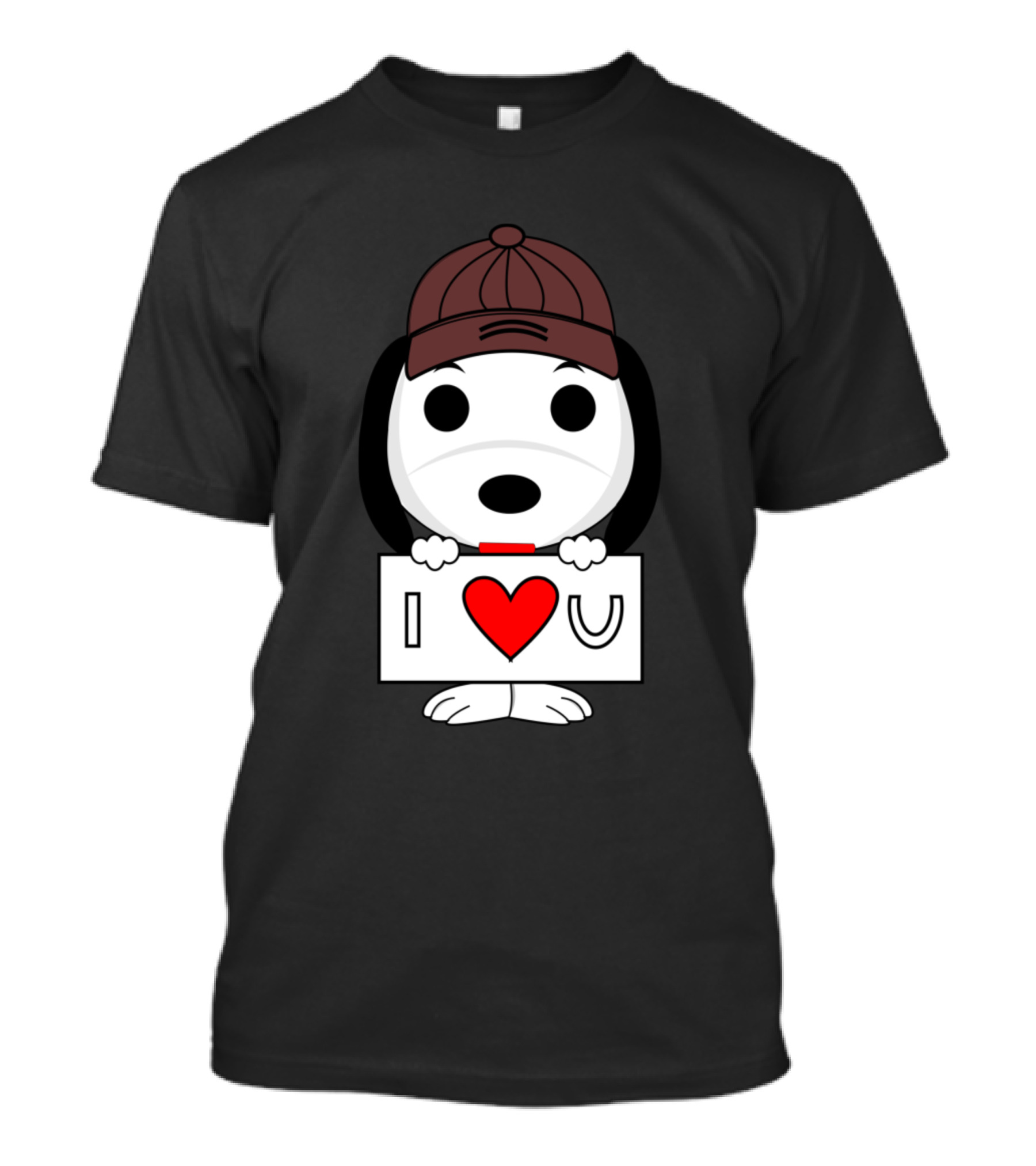 Snoopy Fall In Love I Love U Sign Baseball Cap T-Shirt