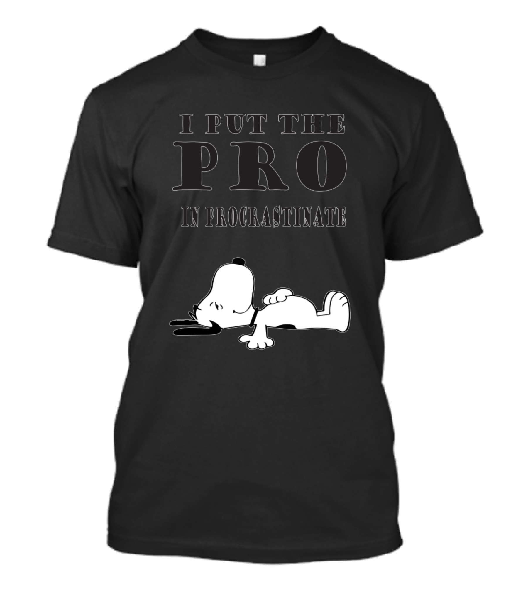 Snoopy I Put The Pro In Procrastinate Peanuts Cartoon Humor T-Shirt