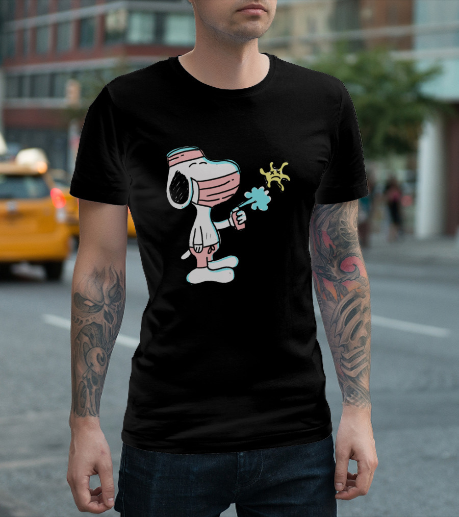 Snoopy Mask Spray Defeats Virus T-Shirt