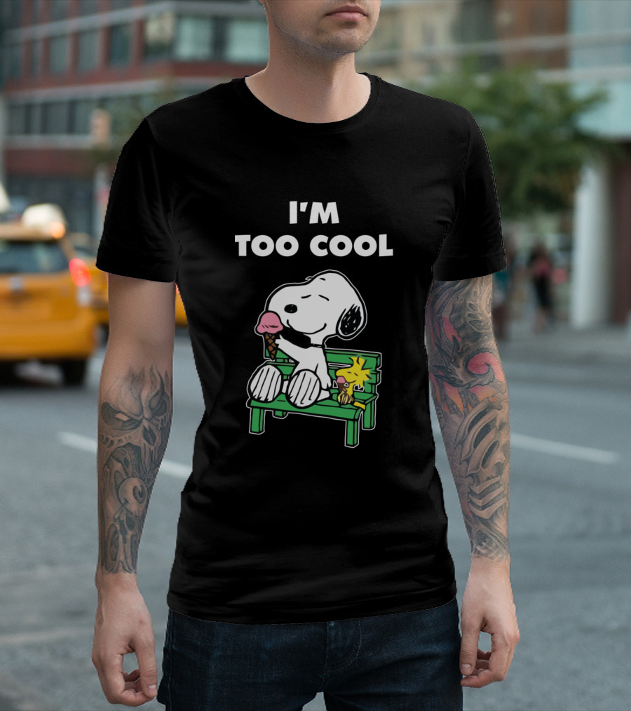 I'm Too Cool Snoopy Ice Cream Bench Relaxing T-Shirt