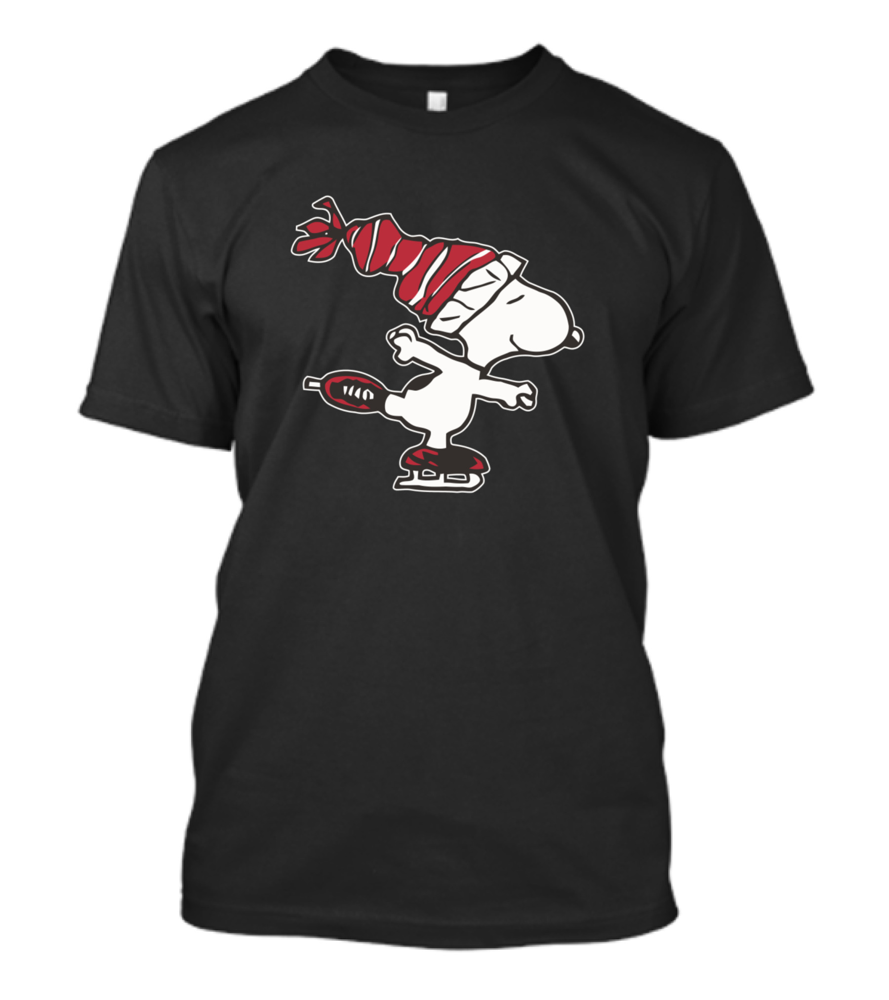 Snoopy Ice Skating Winter Hat T-Shirt