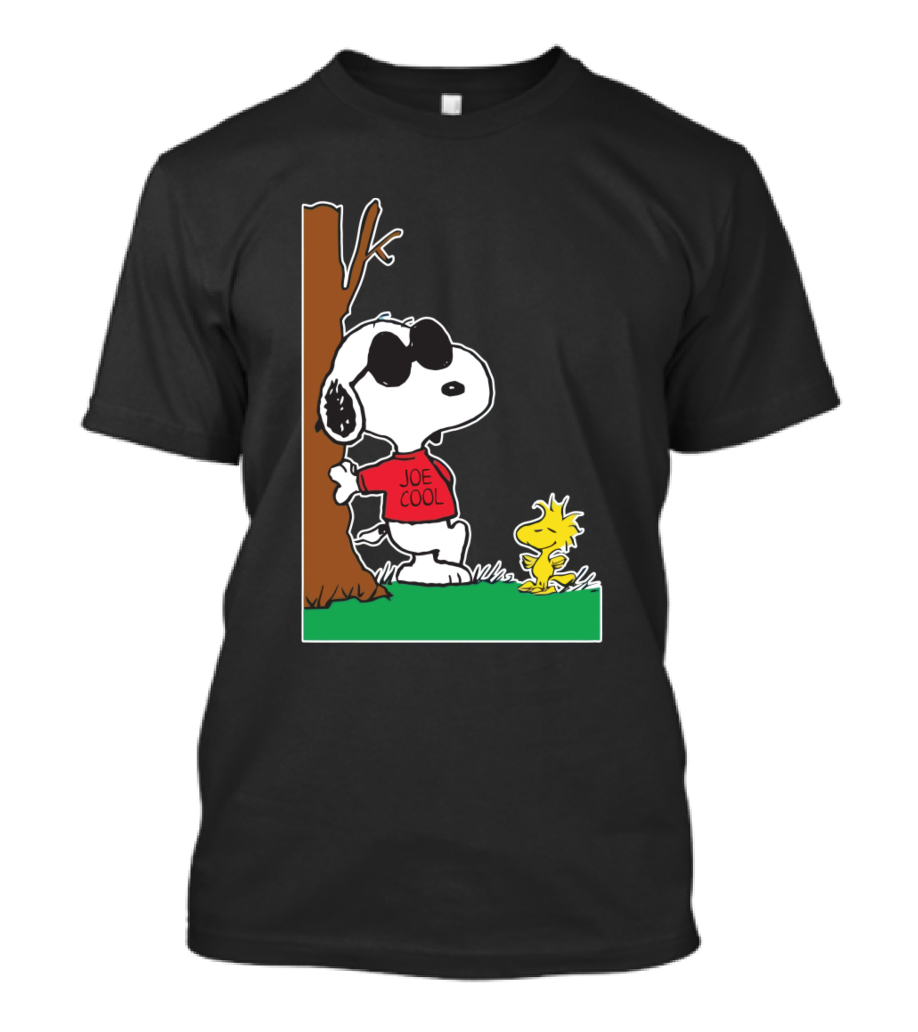 Snoopy Joe Cool And Woodstock Relaxing By The Tree T-Shirt
