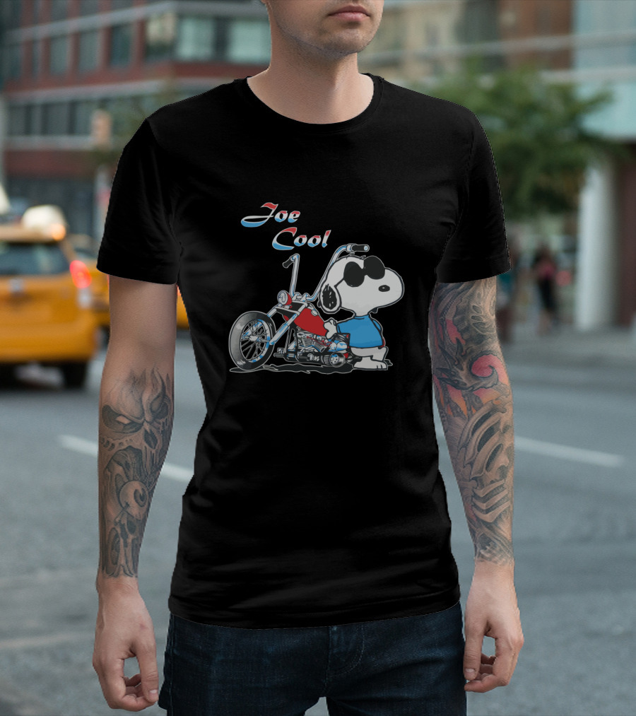 Snoopy Joe Cool Motor Bikes Peanuts Snoopy With Motorcycle T-Shirt