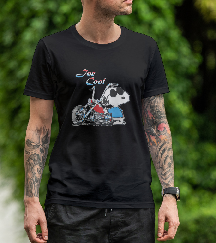 Snoopy Joe Cool Motor Bikes Peanuts Snoopy With Motorcycle T-Shirt