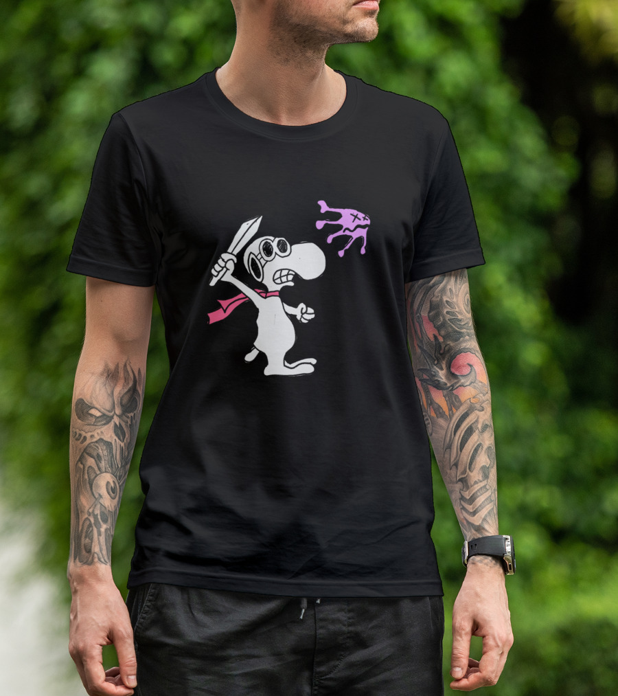 Snoopy Keep Fight The Virus With Sword And Goggles T-Shirt