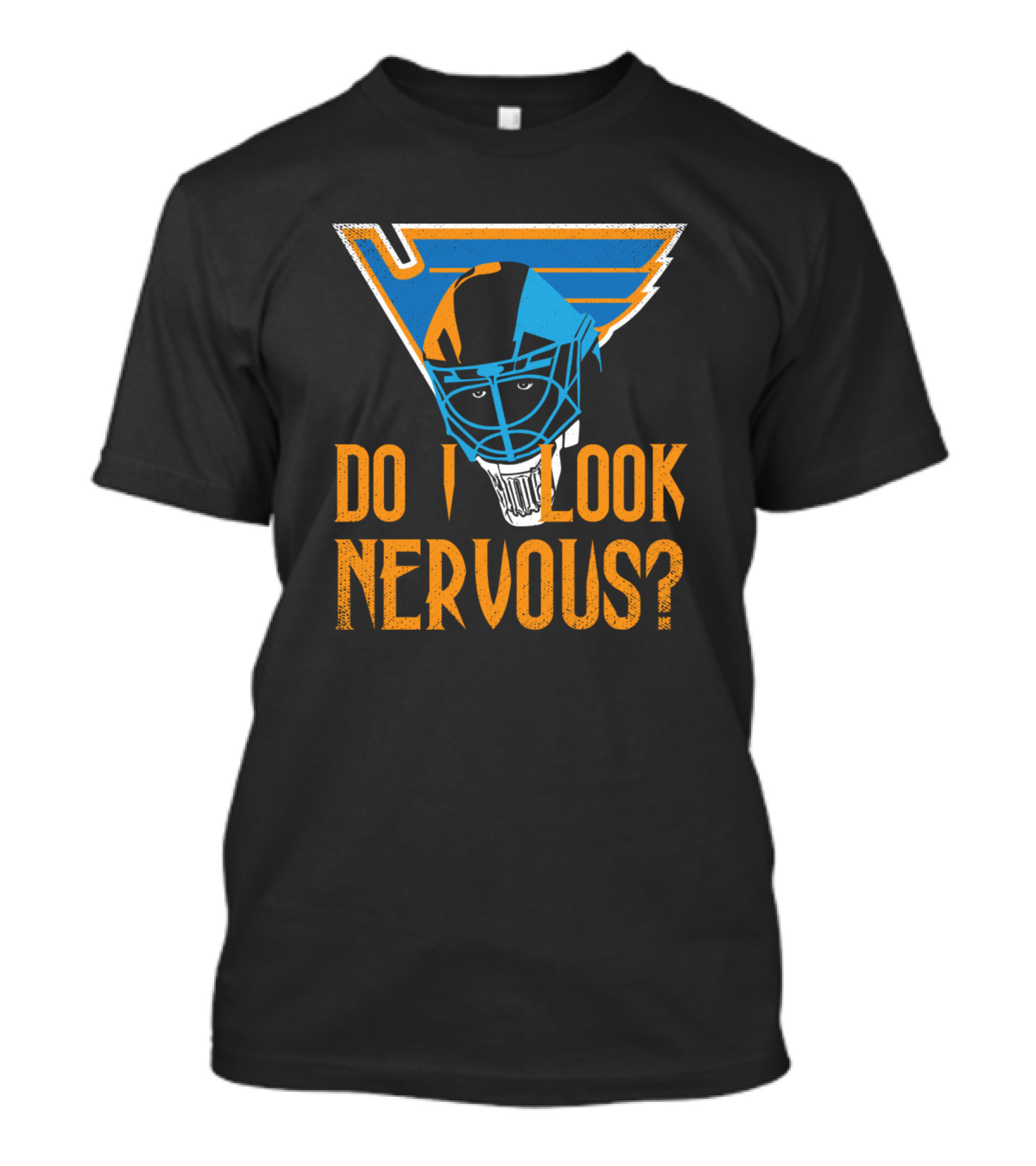 Jordan Binnington Do I Look Nervous Hockey Goalie Mask T-Shirt