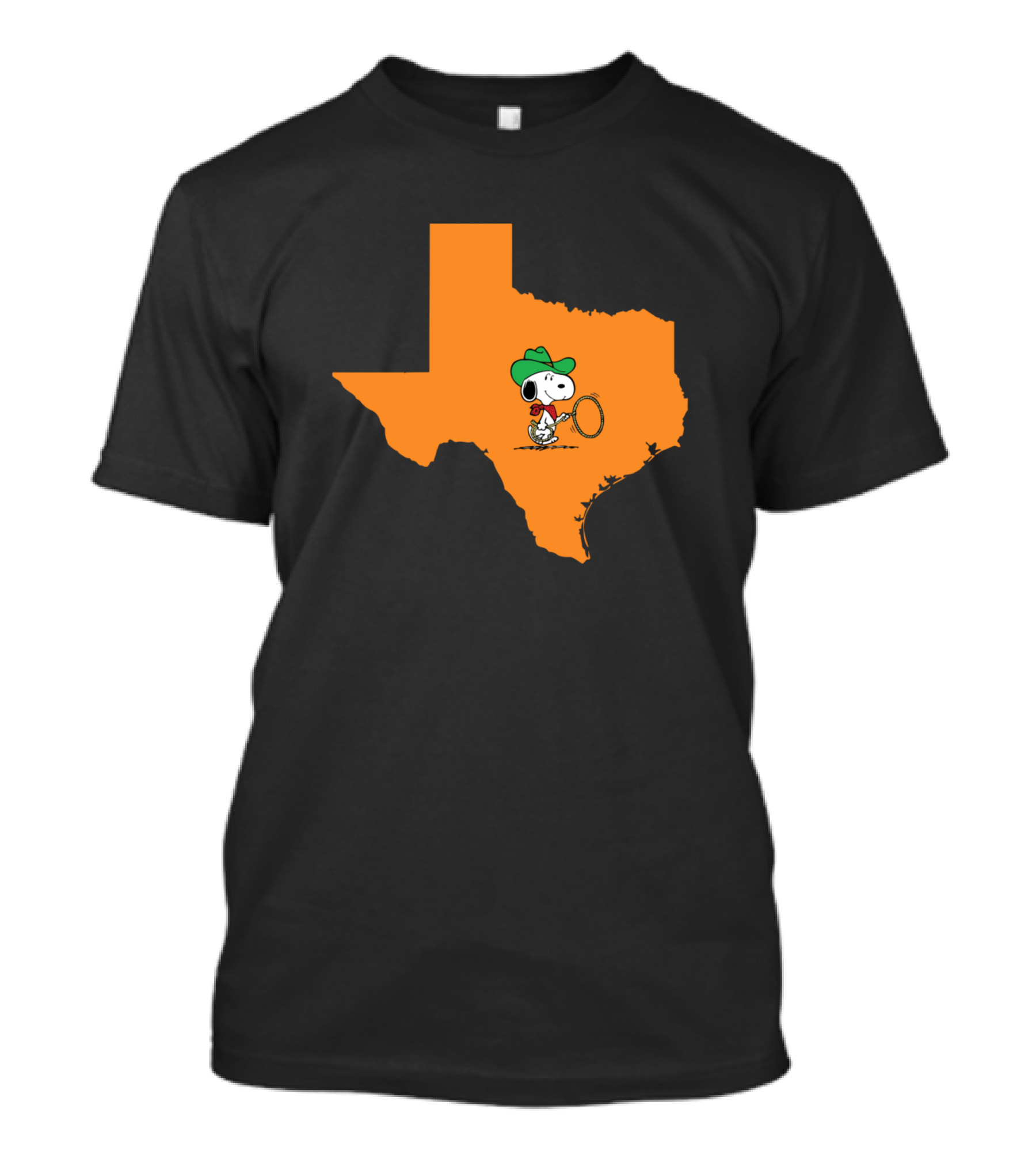 Snoopy Texas Cowboy Inside Orange State Outline T-Shirt