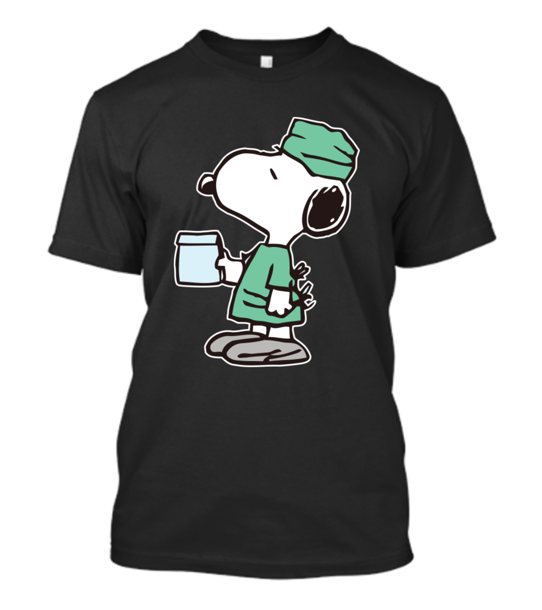 Nurse Snoopy In Surgical Scrubs Holding Medical Chart T-Shirt