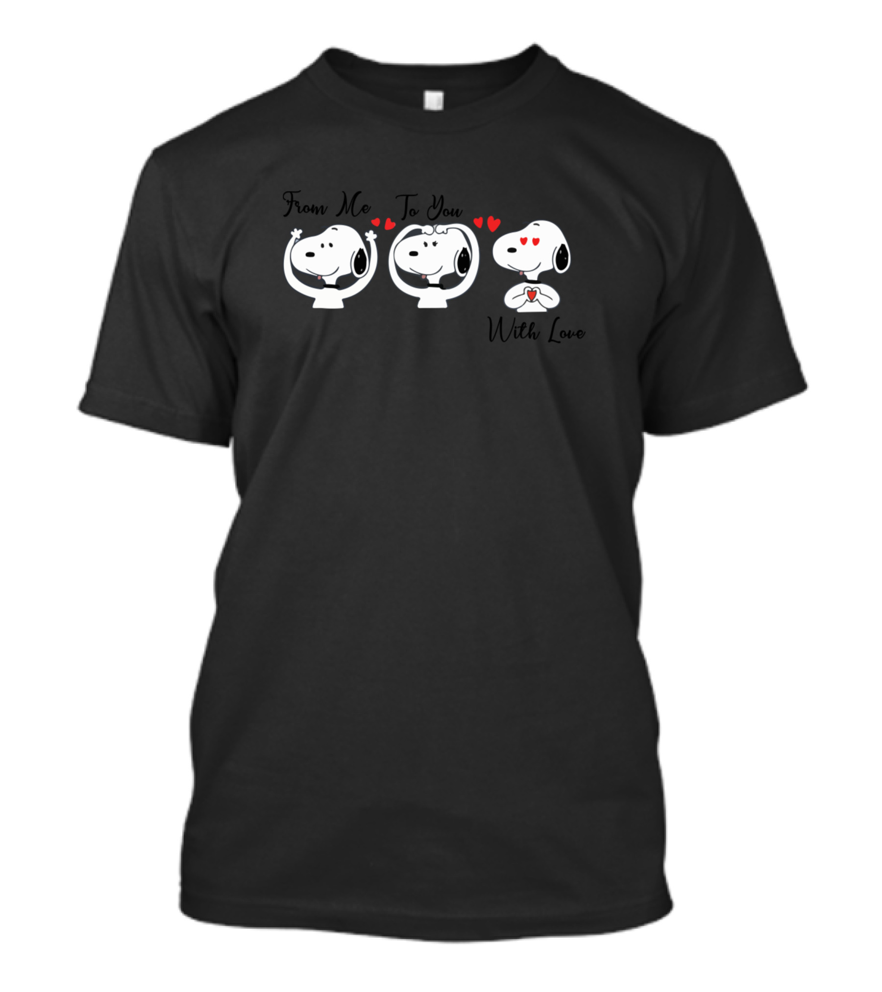 Snoopy Peanuts From Me To You With Love Hearts T-Shirt