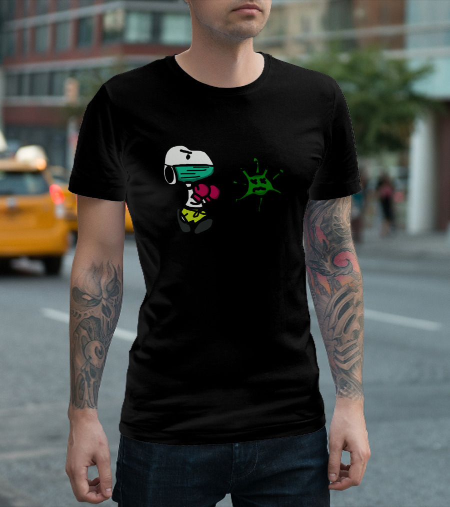 Snoopy Mask Boxing Gloves Vs Virus Fight T-Shirt