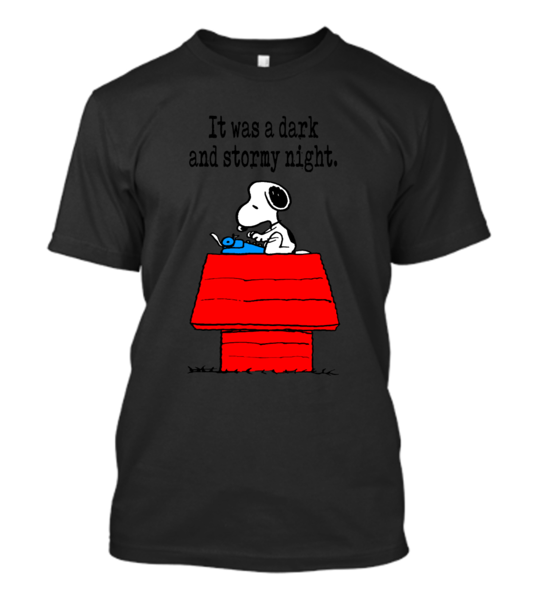 It Was A Dark And Stormy Night Snoopy Typing On Doghouse T-Shirt