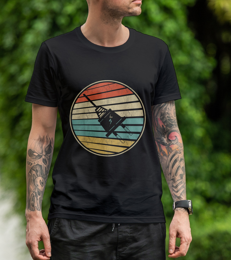 Retro Plug Power Stripes Funny Day T-Shirt