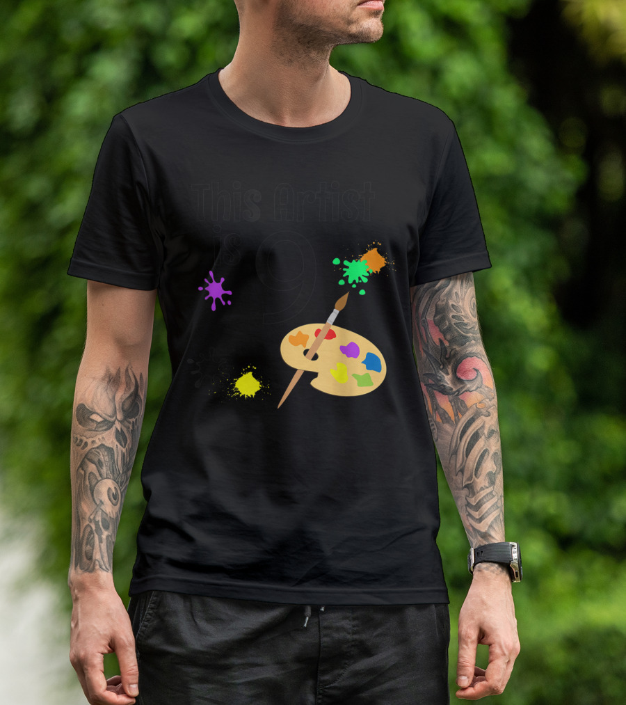 This Artist Is 9 Year Old Painting Birthday Party T-Shirt